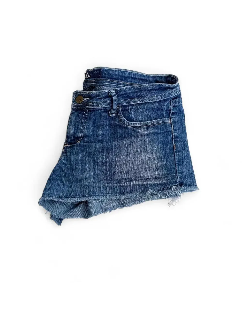 Vintage Z2 Micro Mini Shorts Dark Wash Boho Low Rise Raw Hem